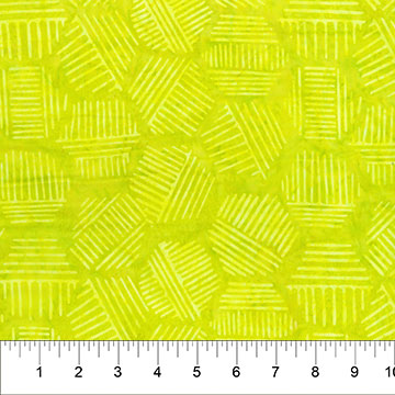 Hexies Batiks Citrus Green Fabric