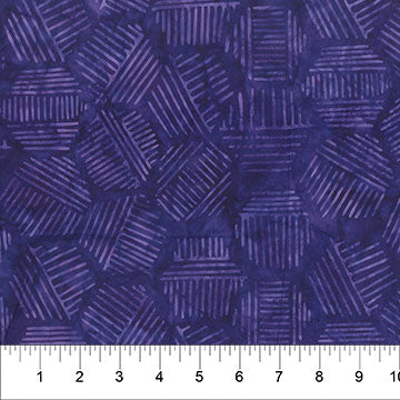 Hexies Batiks Eggplant Fabric