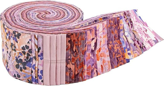 Wildflowers Expressions Batiks - 2.5" Strips, 40 pcs - Misty A - Jelly Roll