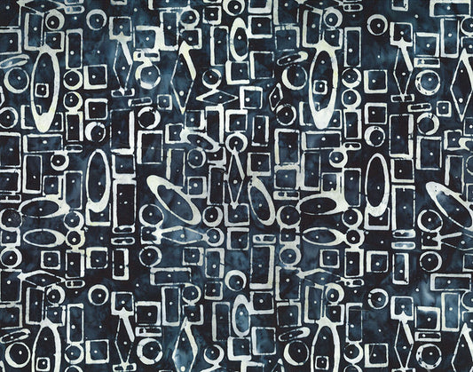 4th and Main Favorites Batik - Boxes - Midnight - Yardage