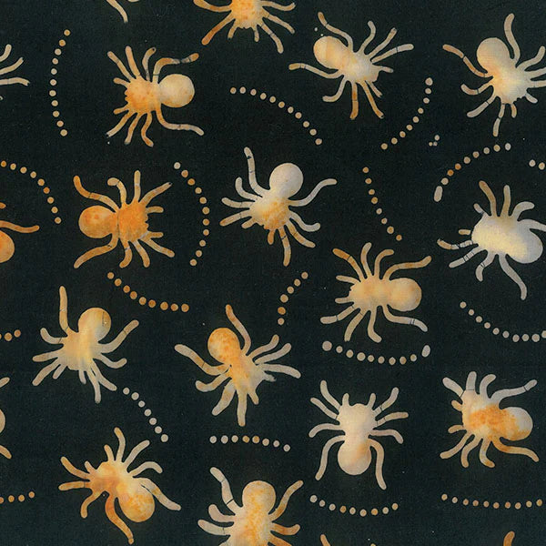 Midnight Magic Batiks Black Spiders Fabric