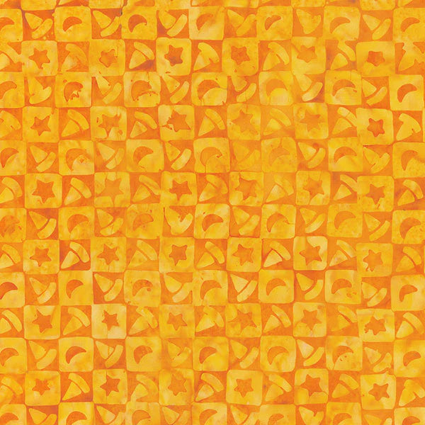 Midnight Magic Batiks Cheese Sauce Checkerboard Fabric