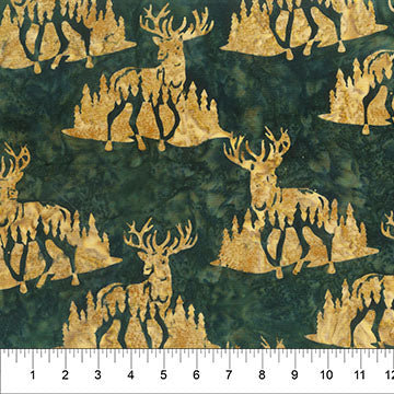 Wild Country Elk Evergreen Fabric