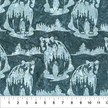 Wild Country Bear Pearl Blue Fabric