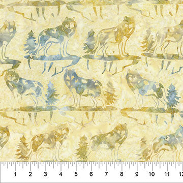 Wild Country Wolf Parchment Fabric