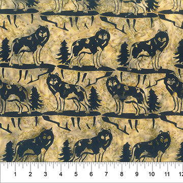 Wild Country Wolf Camel Fabric