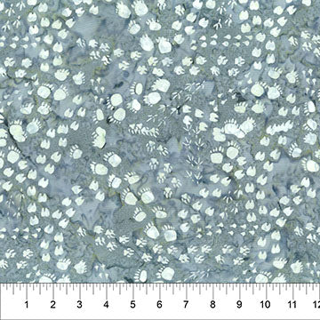 Wild Country Animal Tracks Steel Blue Fabric