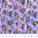 Buzzy Bee Batik - Bees - Lilac - Yardage