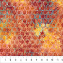 Buzzy Bee Batik - Honeycomb - Rust - Yardage
