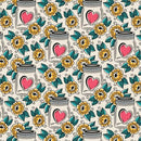 Love, Ink - Jars - Cream - Yardage