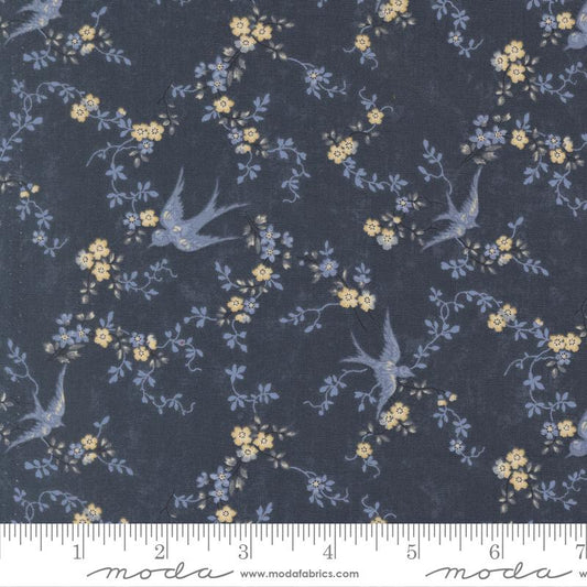 Bluebirds Nest - Happy Bluebird - Blue - Yardage