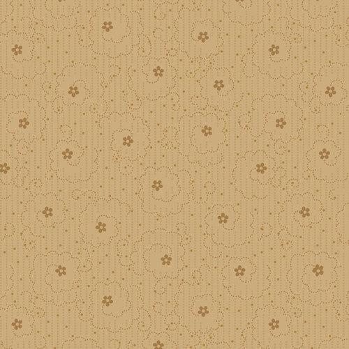 Linen Closet Dotted Flower Swirl Tan Fabric