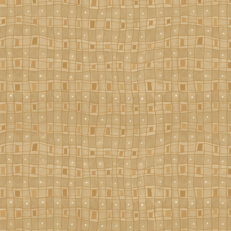 Linen Closet Wavy Plaid Tan Fabric