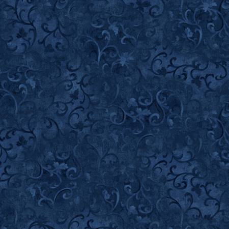 Essentials Dark Blue Scroll Pattern