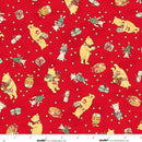 Christmas at Pooh Corner - Bears and Bundles - Red - Yardage