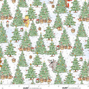 Christmas at Pooh Corner - Christmas Trees - Green/Snow - Yardage