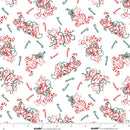 Christmas at Pooh Corner - Peppermint Tigers - White/Red - Yardage