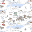 Christmas at Pooh Corner - Frosted Acre Wood - Snow - Yardage