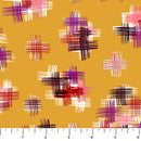 Painted Garden Crosshatch Ochre Fabric