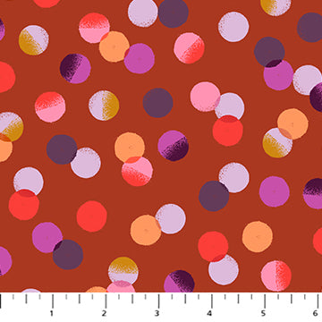 Painted Garden Dots Rust Fabric