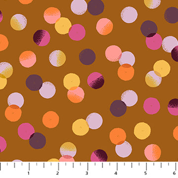 Painted Garden Dots Ochre Fabric