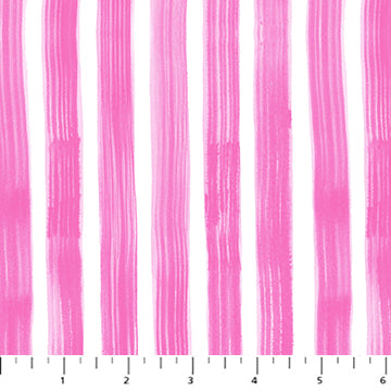 Painted Garden Stripe Pink Fabric