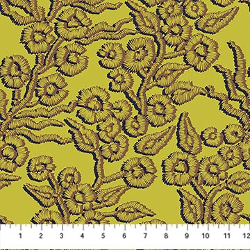 Camouflage - Leopard Blossoms - Lemon - Yardage