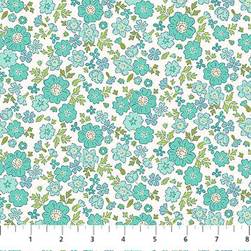 Floral Romance - Rosa - Mint - Yardage