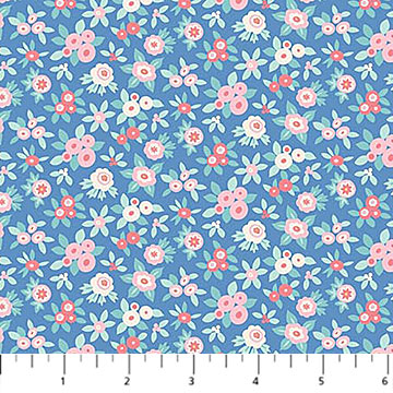 Floral Romance - Japonica - Blue - Yardage