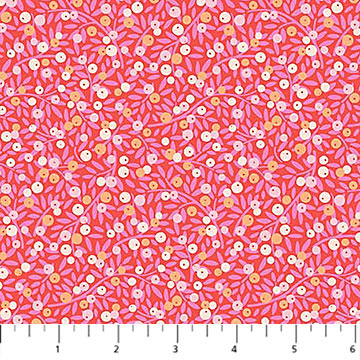 Floral Romance - Berries - Orange - Yardage