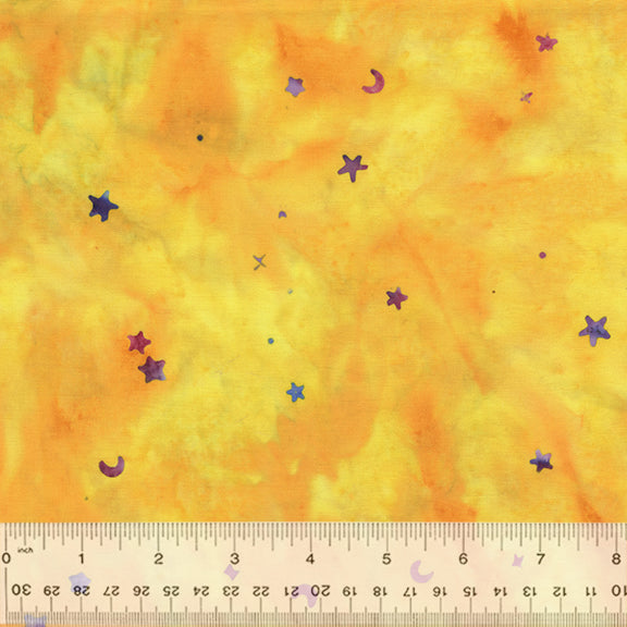 Anthology Novelty - Cat Nap Starstruck Sunlight Batik Yellow Fabric