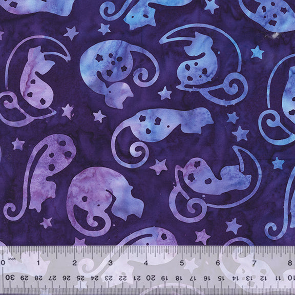 Anthology Novelty - Cat Nap Moonbeam Batik Fabric