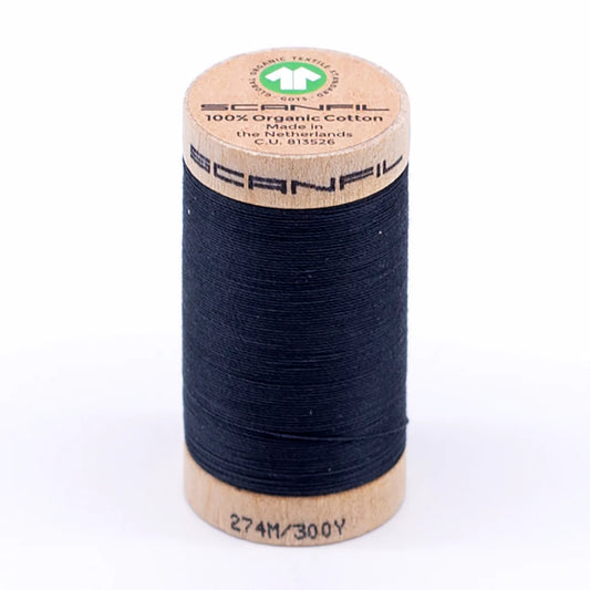 Scanfil Organic Cotton Thread 30/2 wt 300 yards Midnight Navy 4846