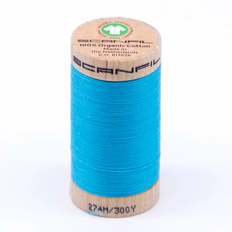 Scanfil Organic Cotton Thread 30/2 wt 300 yards Blue Atoll 4848