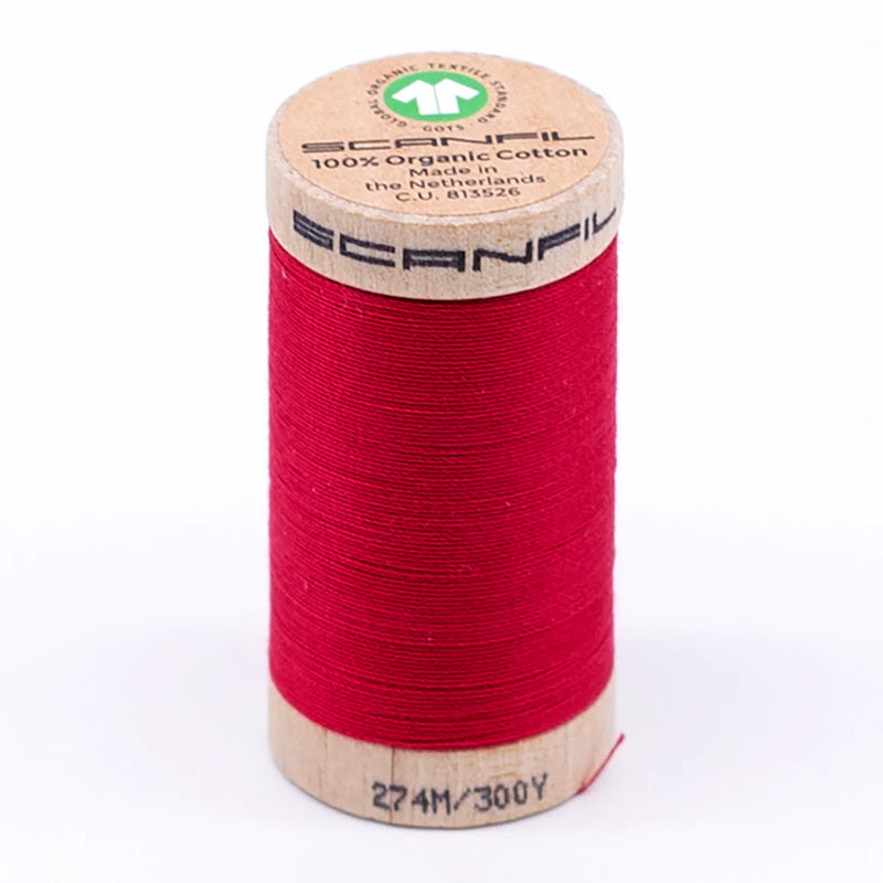 Scanfil Organic Cotton Thread 30/2 wt 300 yards Watermelon 4849