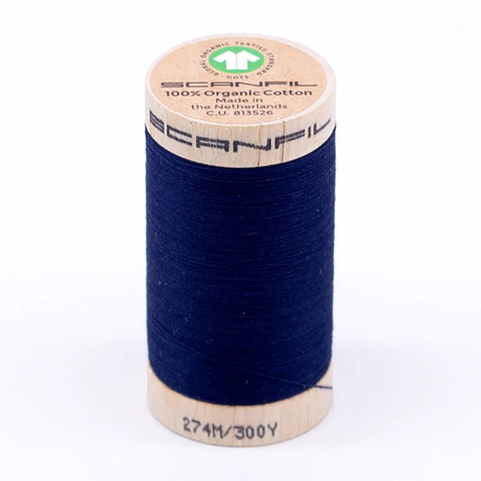 Scanfil Organic Cotton Thread 30/2 wt 300 yards Bellwether Blue 4854