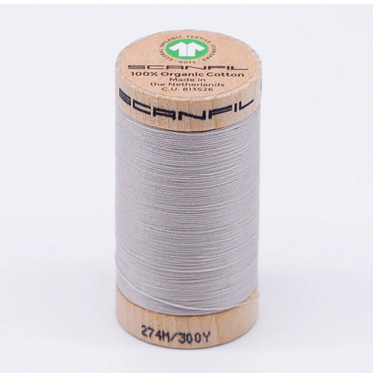 Scanfil Organic Cotton Thread 30/2 wt 300 yards Silver Cloud 4856