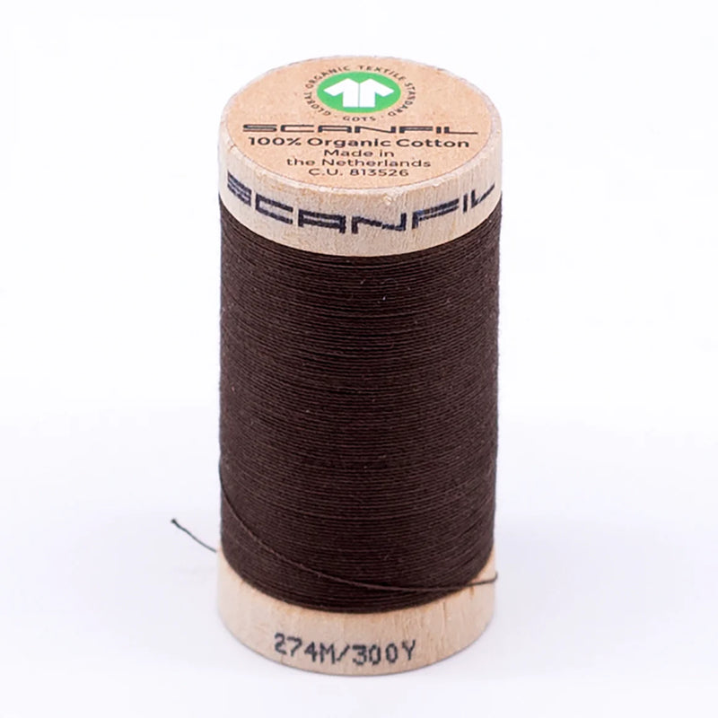 Scanfil Organic Cotton Thread 30/2 wt 300 yards Coffee Liqueur 4864