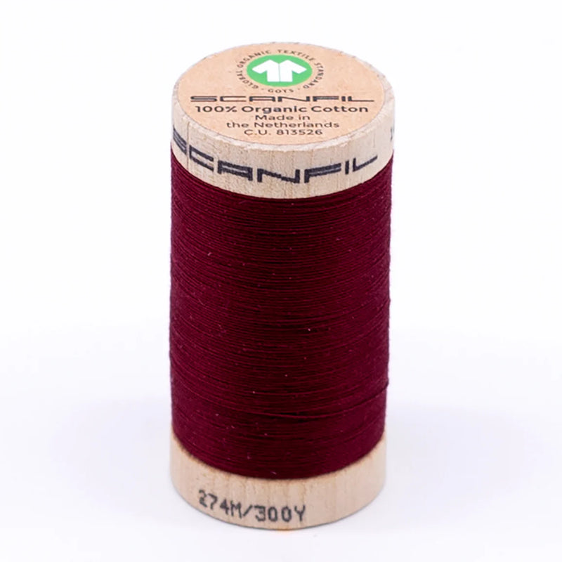 Scanfil Organic Cotton Thread 30/2 wt 300 yards Rhubarb 4870