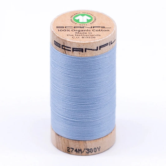 Scanfil Organic Cotton Thread 30/2 wt 300 yards Baby Blue 4872