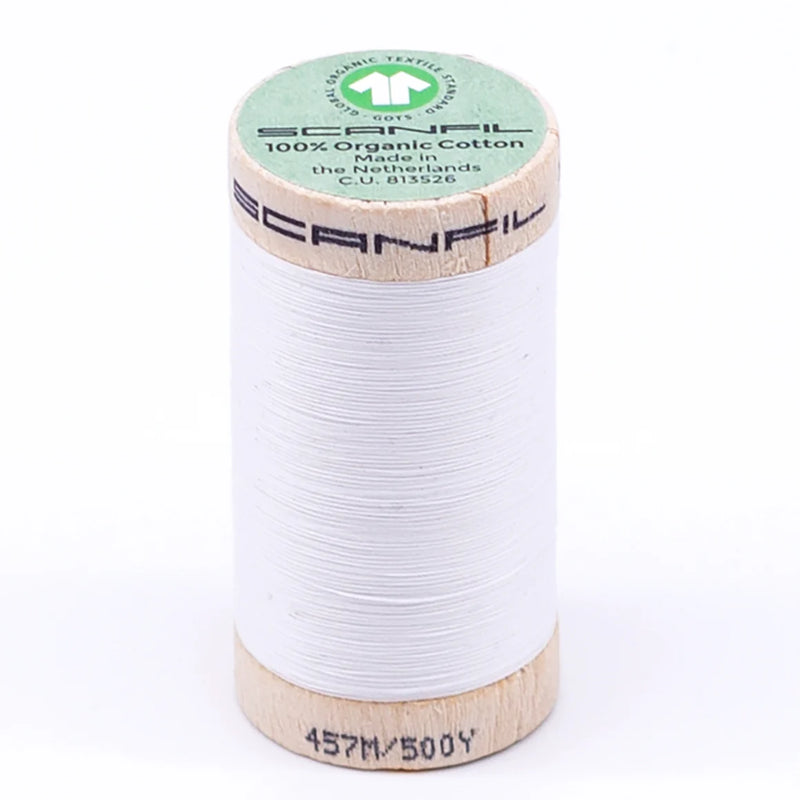 Scanfil Organic Cotton Thread 50/2 wt 500 yards Bright White 4800