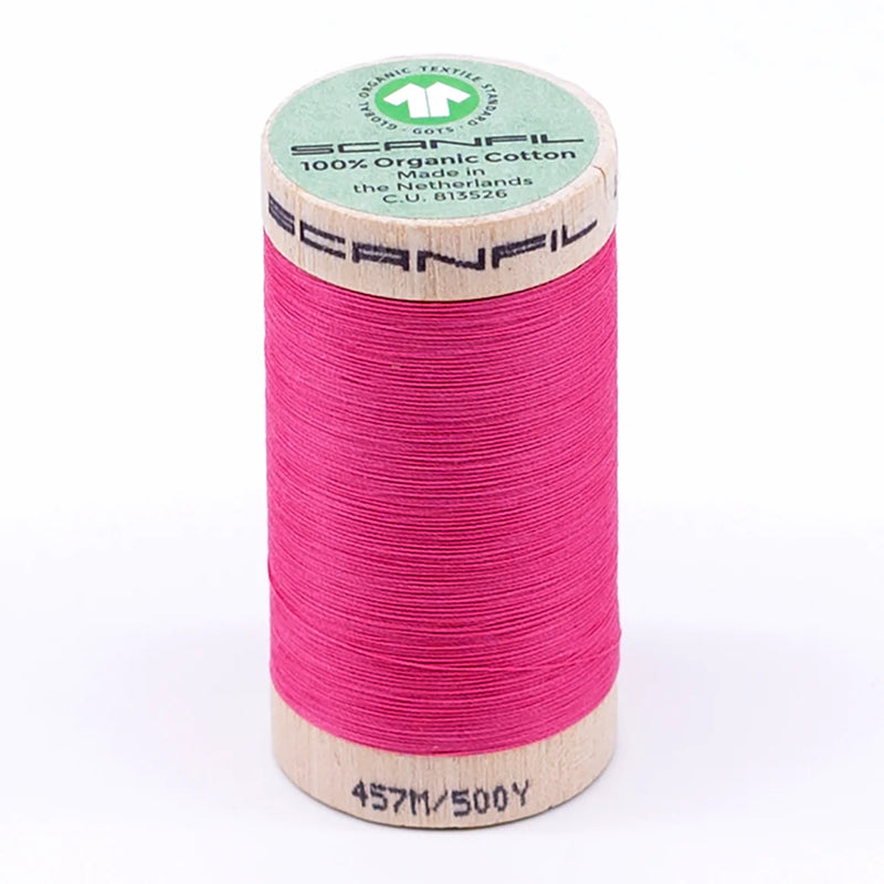 Scanfil Organic Cotton Thread 50/2 wt 500 yards Pink Lemonade 4810