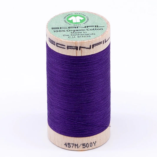 Scanfil Organic Cotton Thread 50/2 wt 500 yards Royal Purple 4813