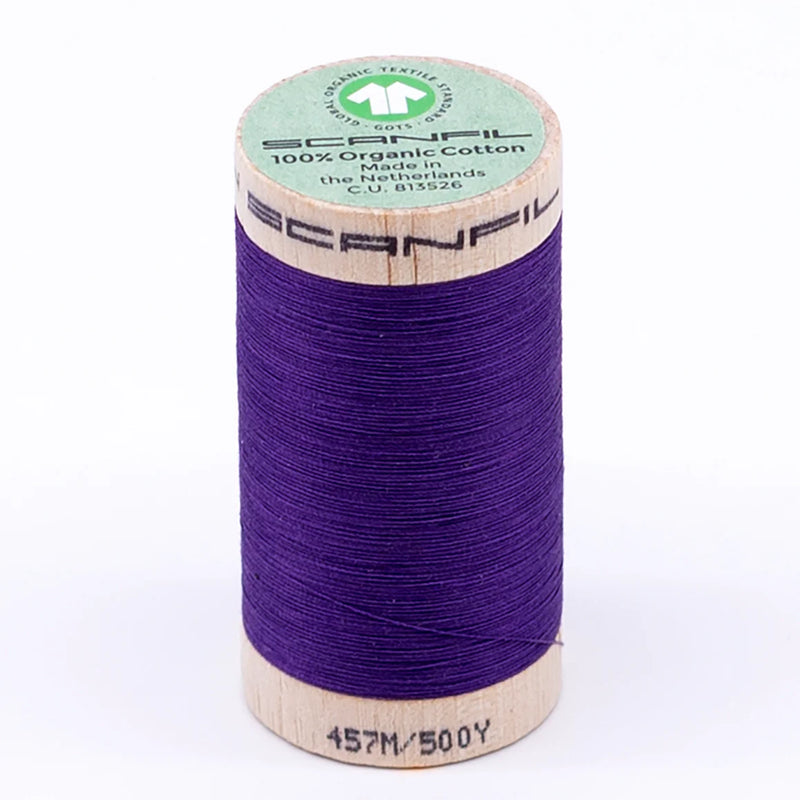 Scanfil Organic Cotton Thread 50/2 wt 500 yards Royal Purple 4813