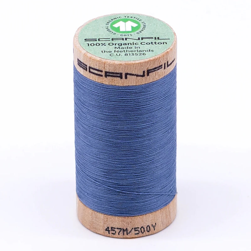 Scanfil Organic Cotton Thread 50/2 wt 500 yards Blue Shadow 4816