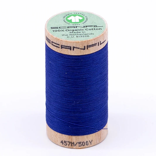 Scanfil Organic Cotton Thread 50/2 wt 500 yards Nautical Blue 4817