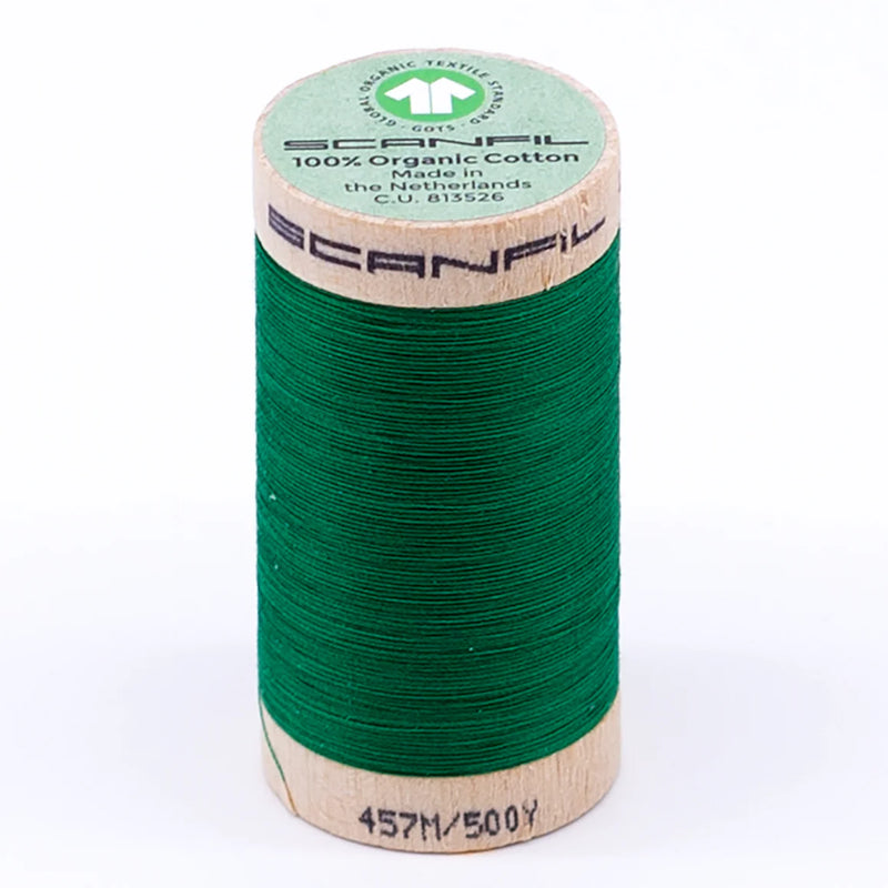 Scanfil Organic Cotton Thread 50/2 wt 500 yards Jolly Green 4821