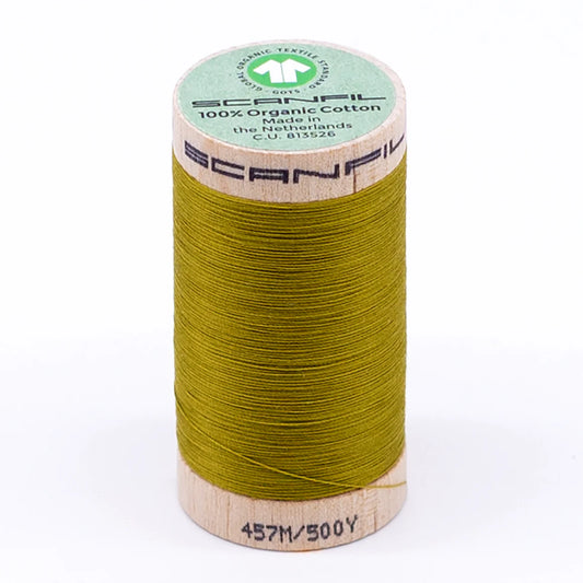 Scanfil Organic Cotton Thread 50/2 wt 500 yards Green Envy 4823