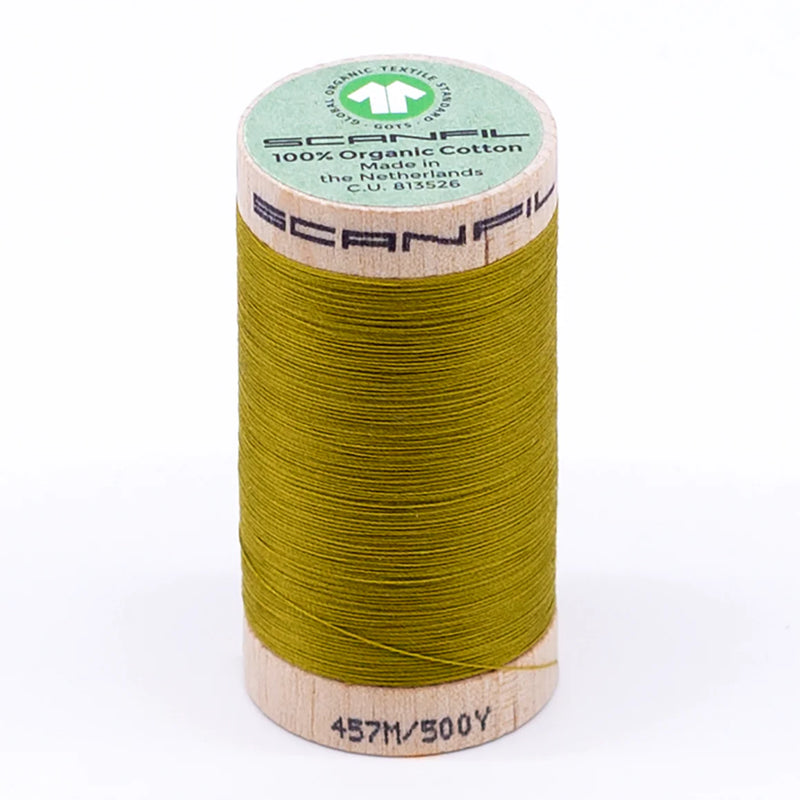 Scanfil Organic Cotton Thread 50/2 wt 500 yards Green Envy 4823