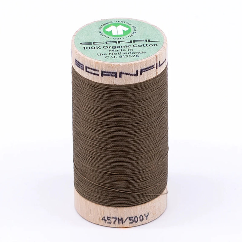 Scanfil Organic Cotton Thread 50/2 wt 500 yards Lead Gray 4824